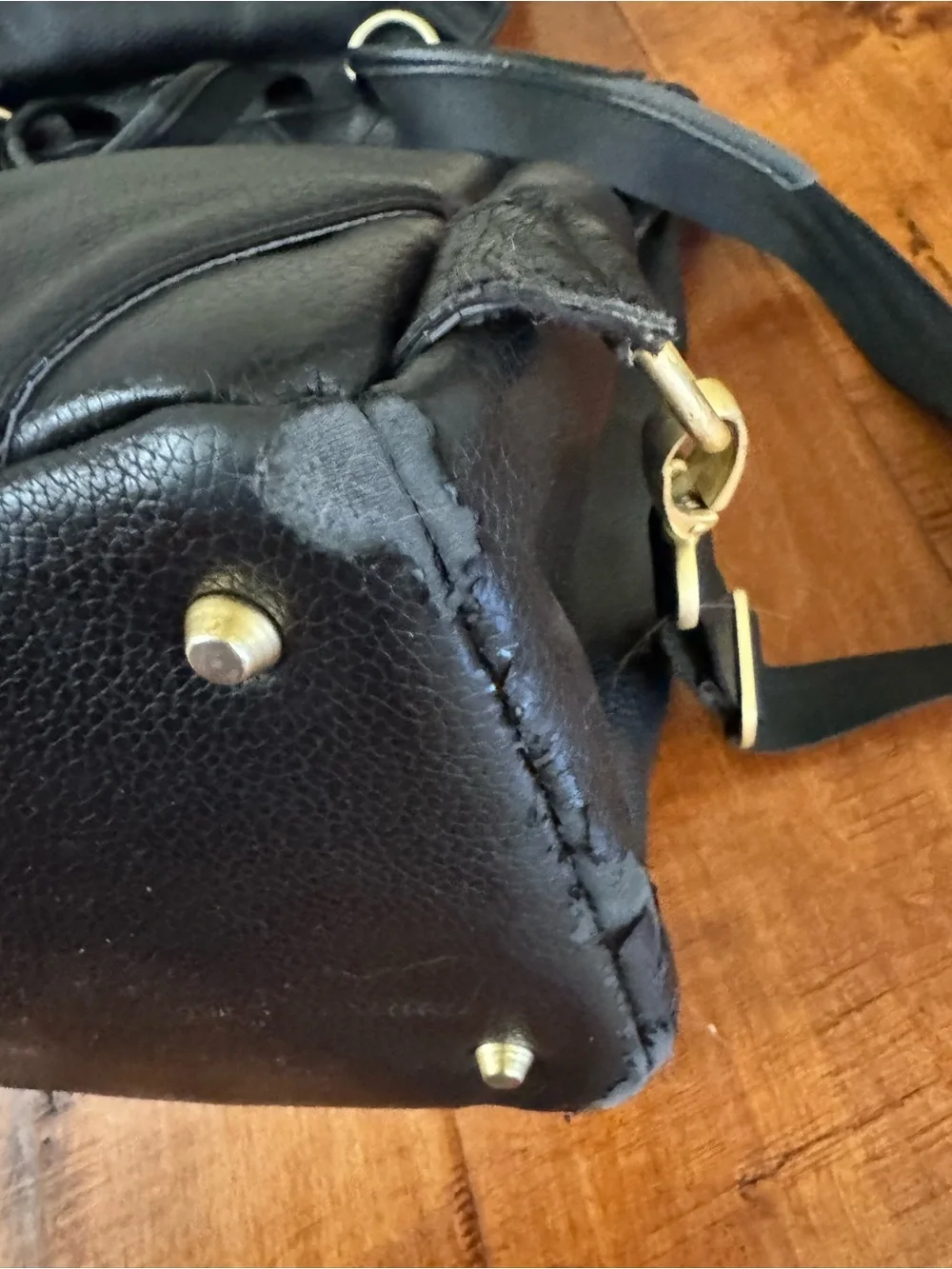 Freshly Picked Black Faux Leather Diaper Backpack